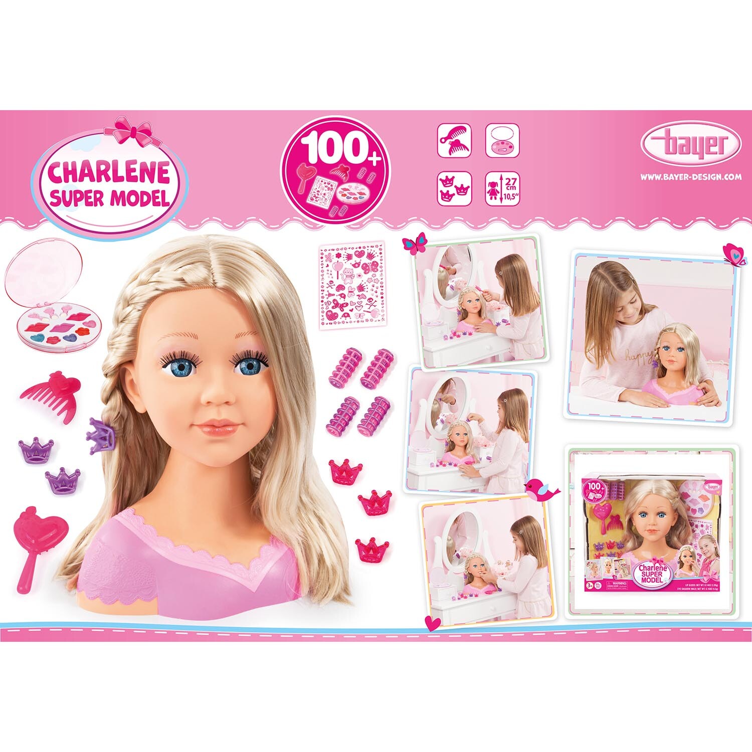 Image of Charlene Super Model Styling Head - Pink