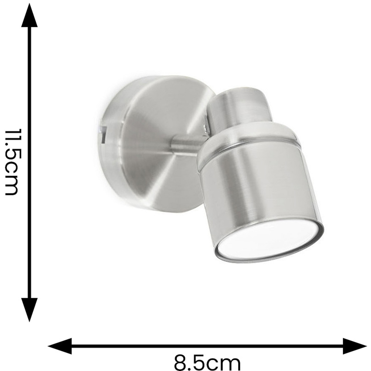 Benton Ip44 Bathroom Spotlight Adjustable Wall Light And Warm Led Bulb - Silver