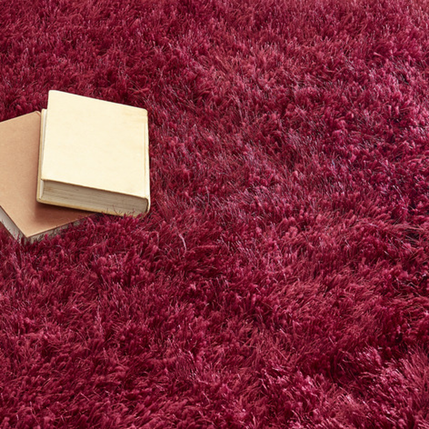 Wine Red Sumptuous Deep Shaggy Rug