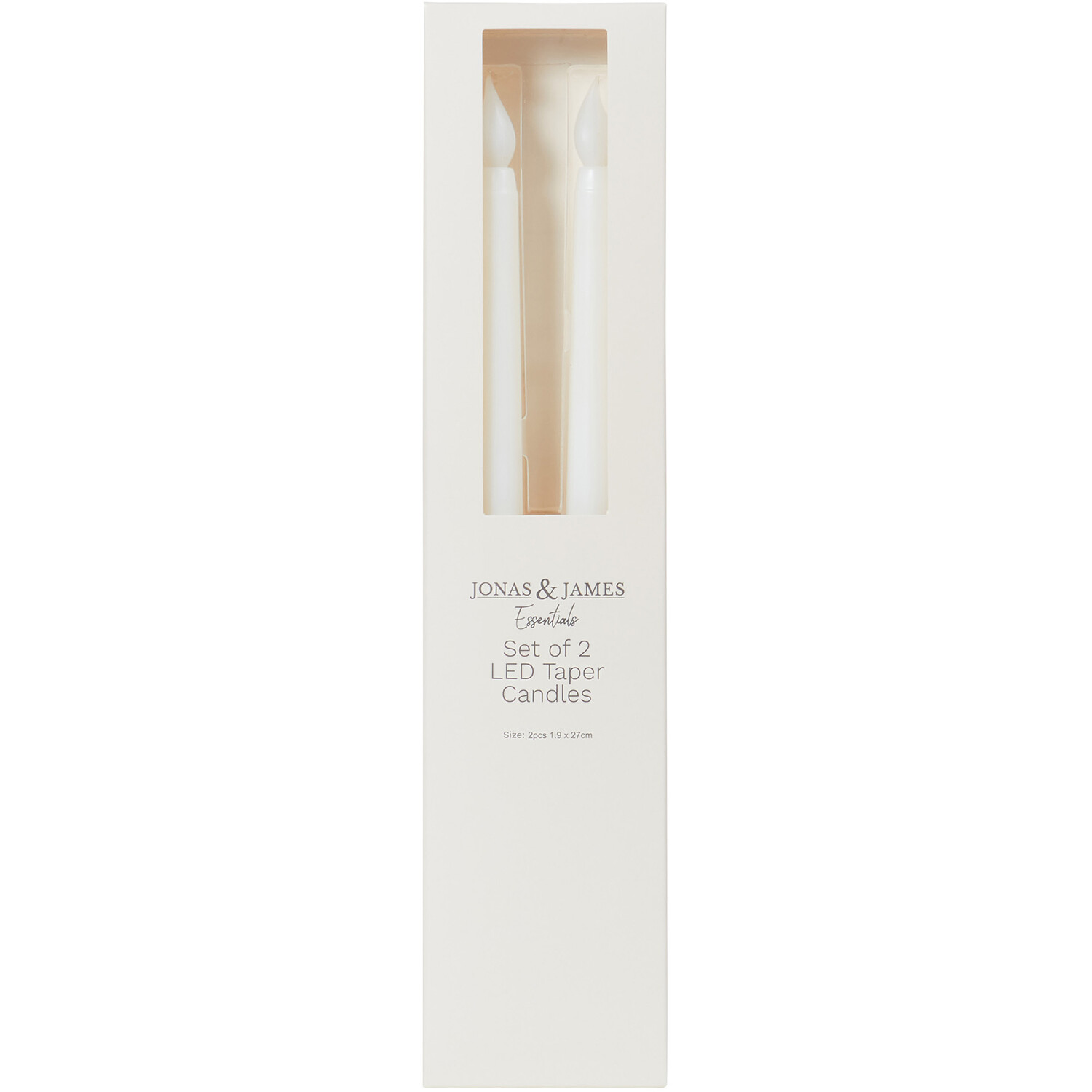 Set of 2 LED Taper Candles - White