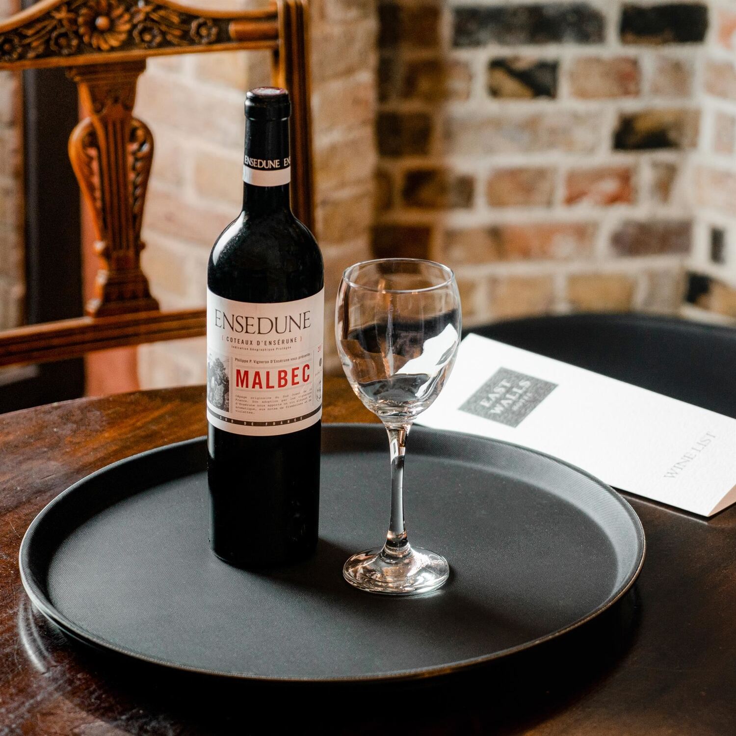 Image of Round Non-Slip Serving Tray - Black&hellip;