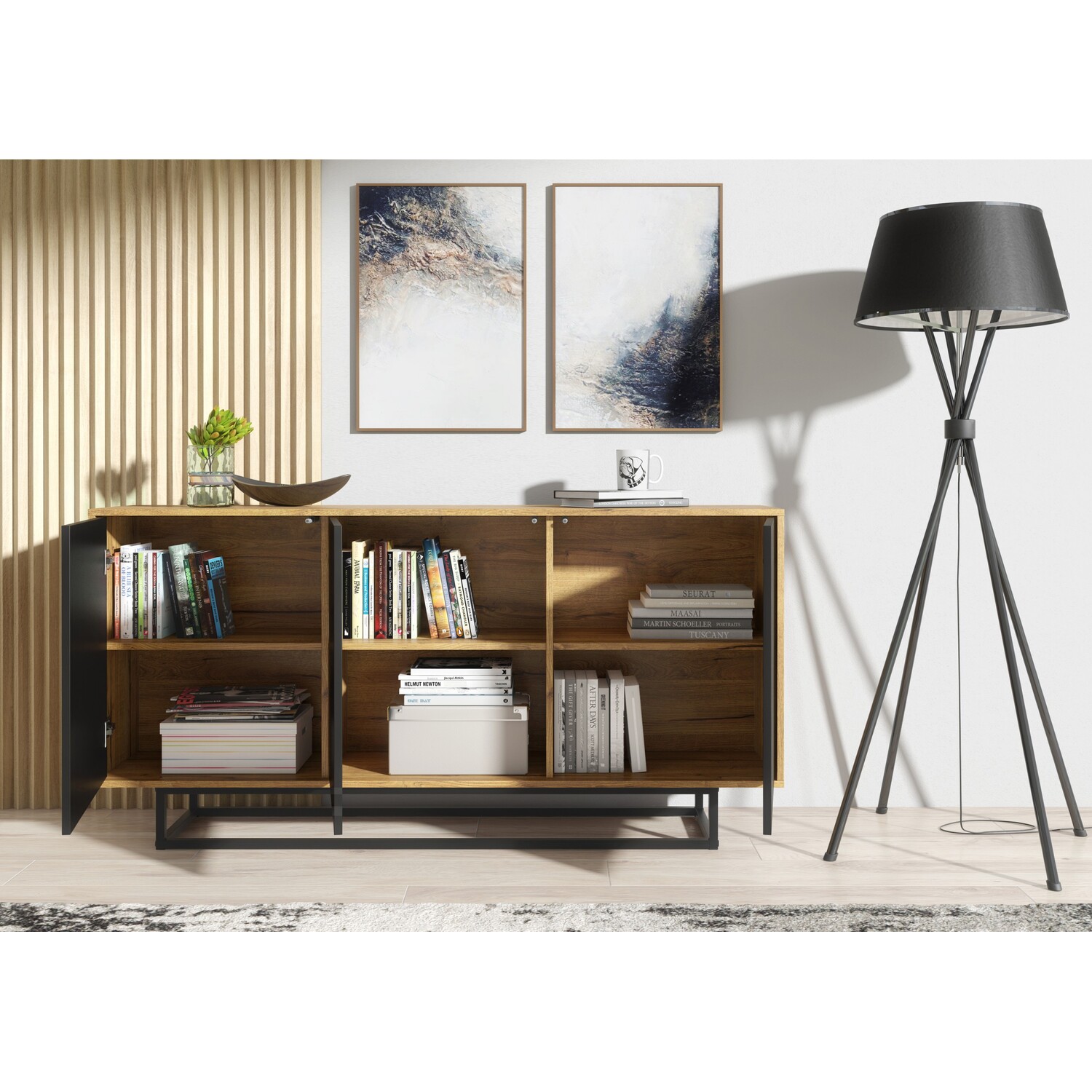 Halo Loft Style Sideboard - Oak Black