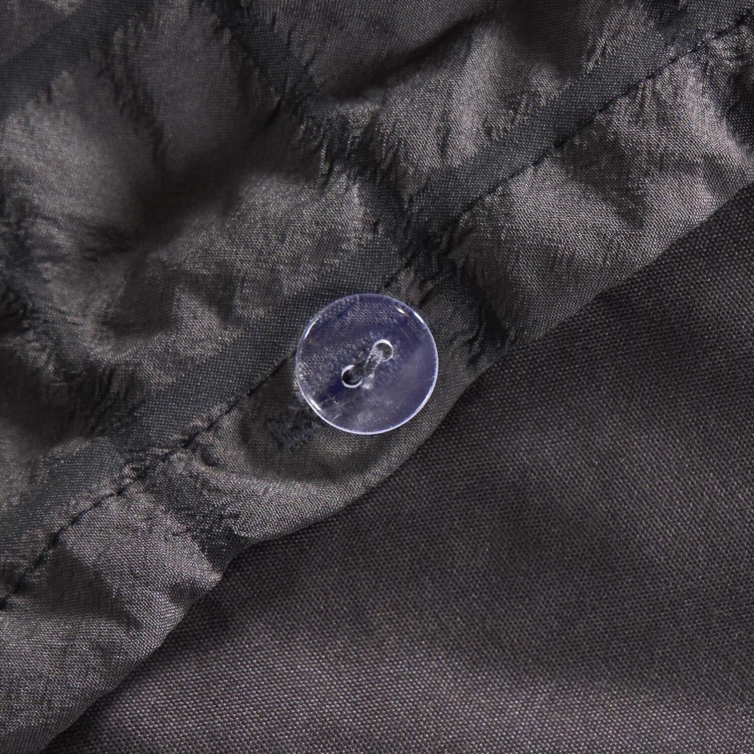 Geo Seersucker Duvet Set - Charcoal King