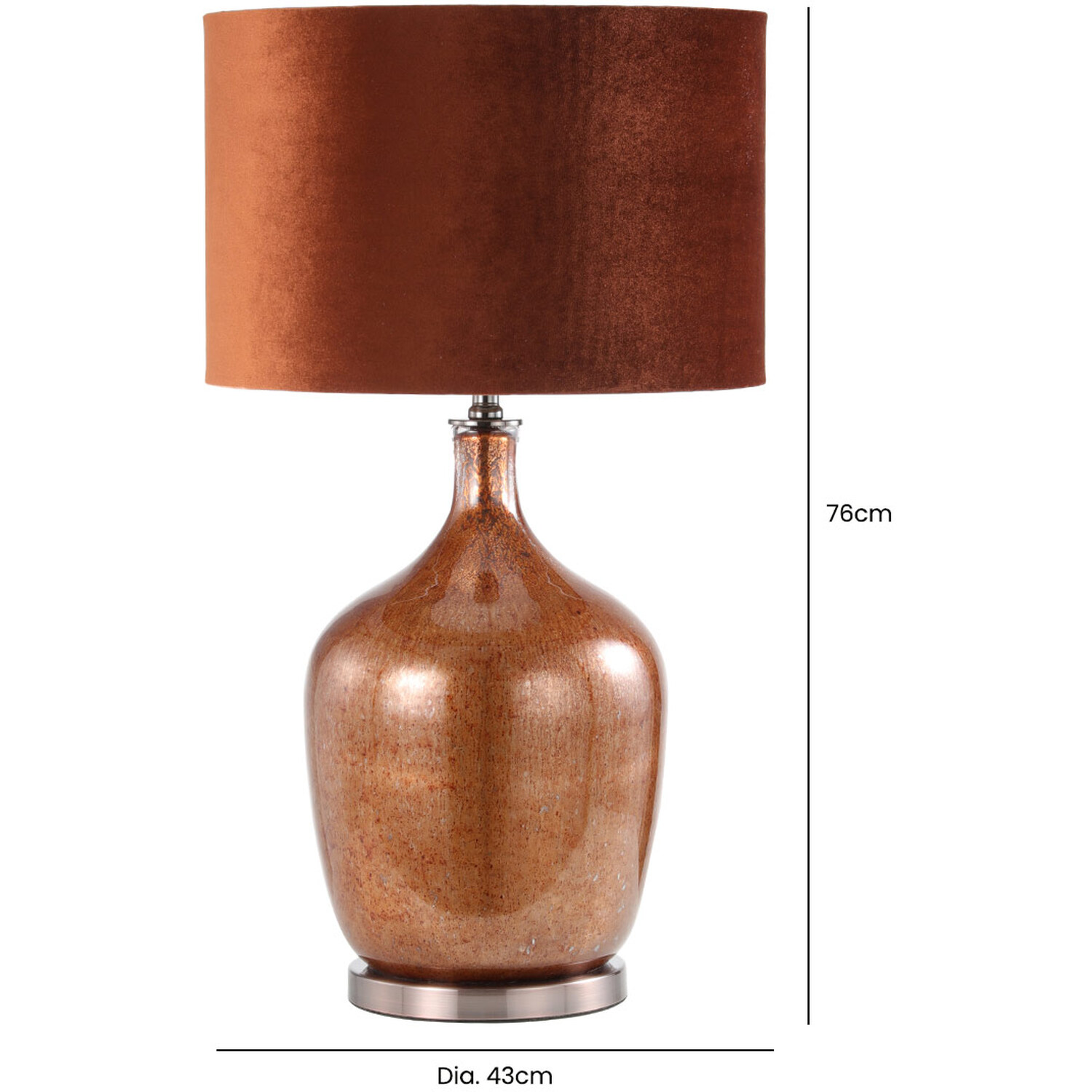 Glass Buffet Table Lamp For Bedroom - Bronze Glass Velvet