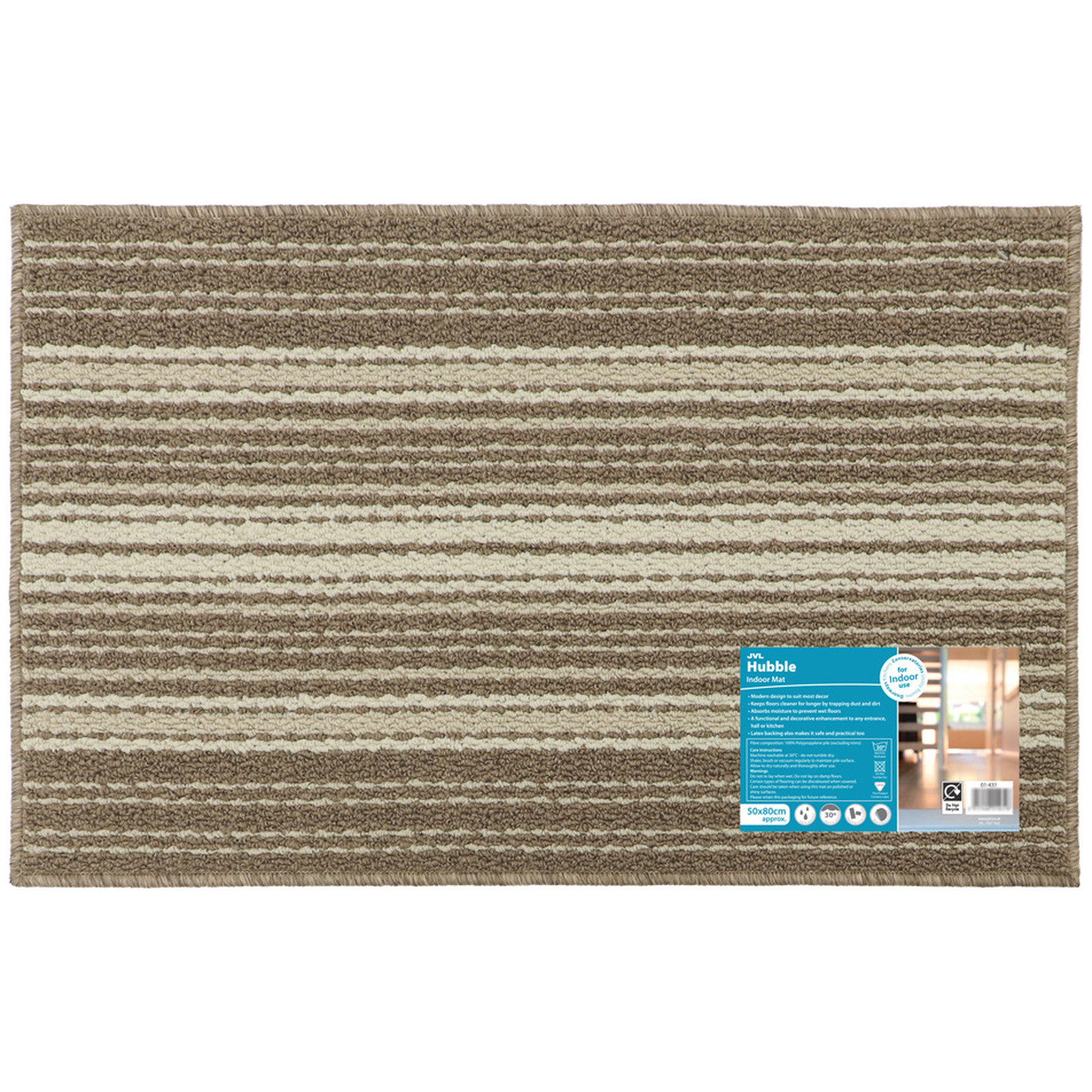 JVL Hubble Machine Washable Doormat Large - Caramel