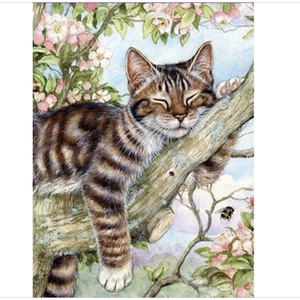 Cat On Branch Diamond Painting Kit
