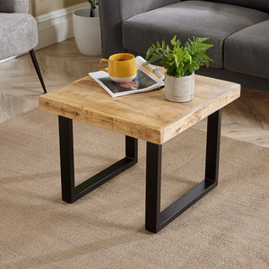 Natural / 55cm Home Source Cortez Mango Wood Rectangular Coffee Table shot 6078224