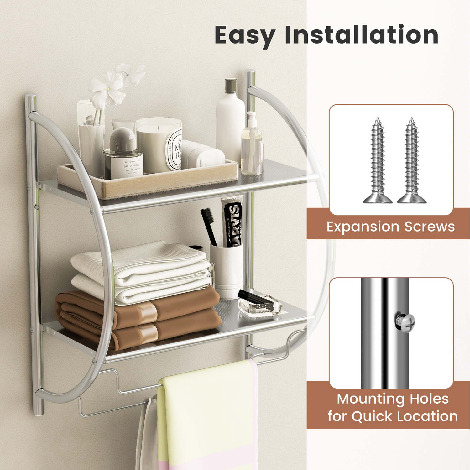 2-Tier Towel Storage Rack