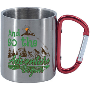 So the Adventure Begins Carabiner Handle Mug