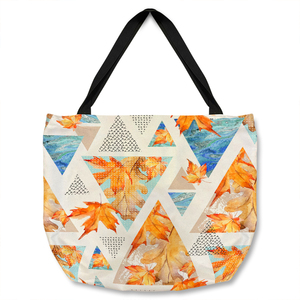 Autumn Geometrics With Maple Leaves Tote bag