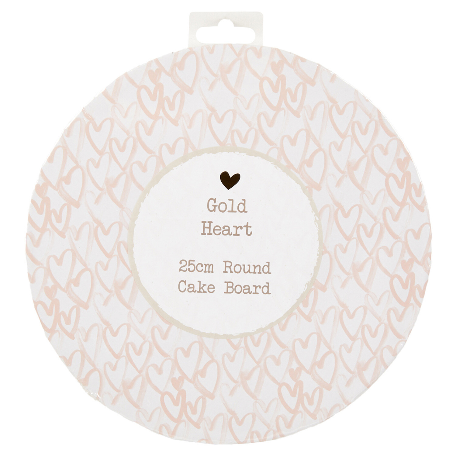 Image of Hearts Round Cake Board - Pink