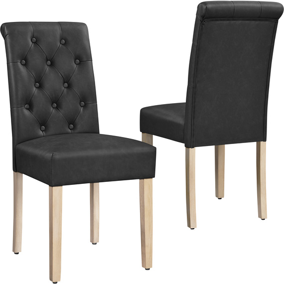 Set of 2 Classic Padded High Back Dining Chair