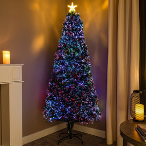 Fibre Optic Green Christmas Tree with Red Berries