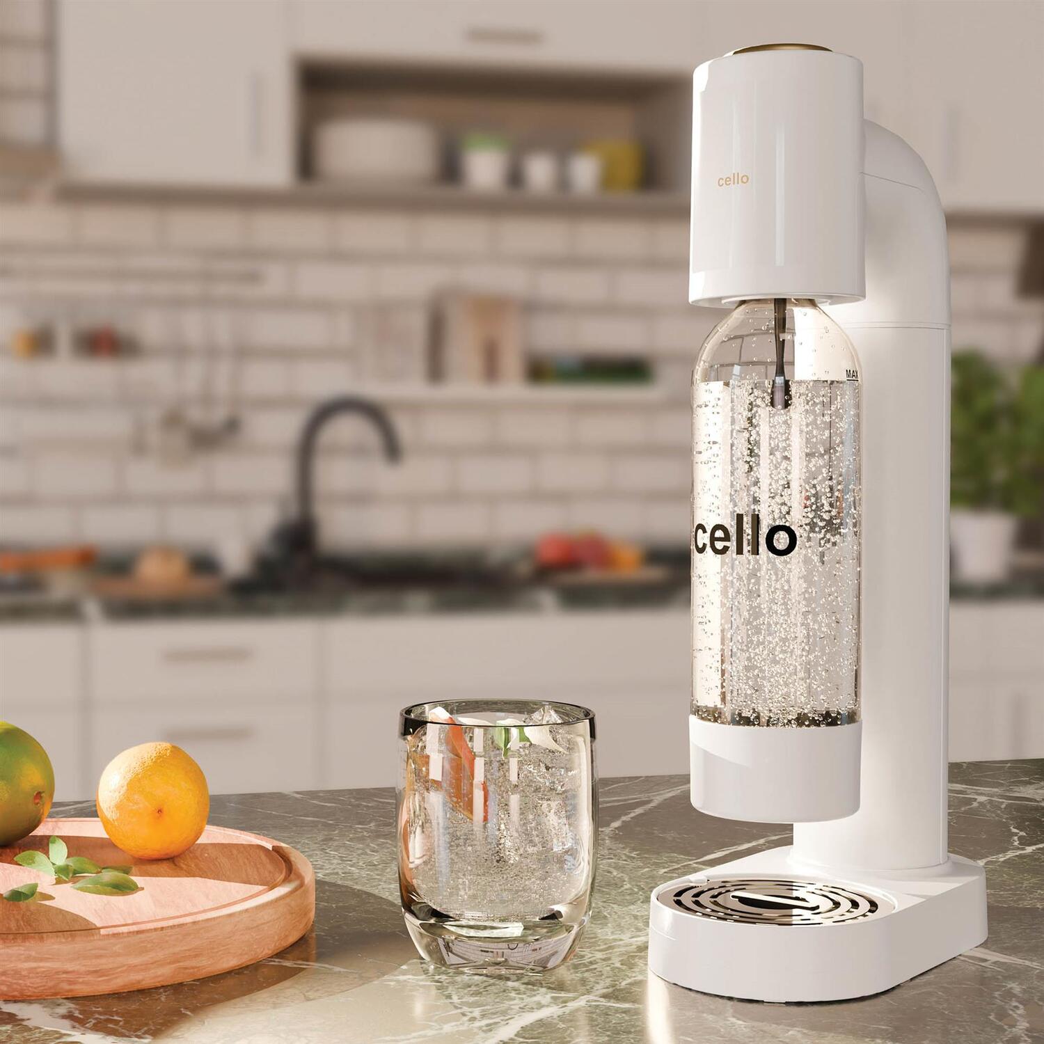 Cello Soda Maker with Gas Canister - White