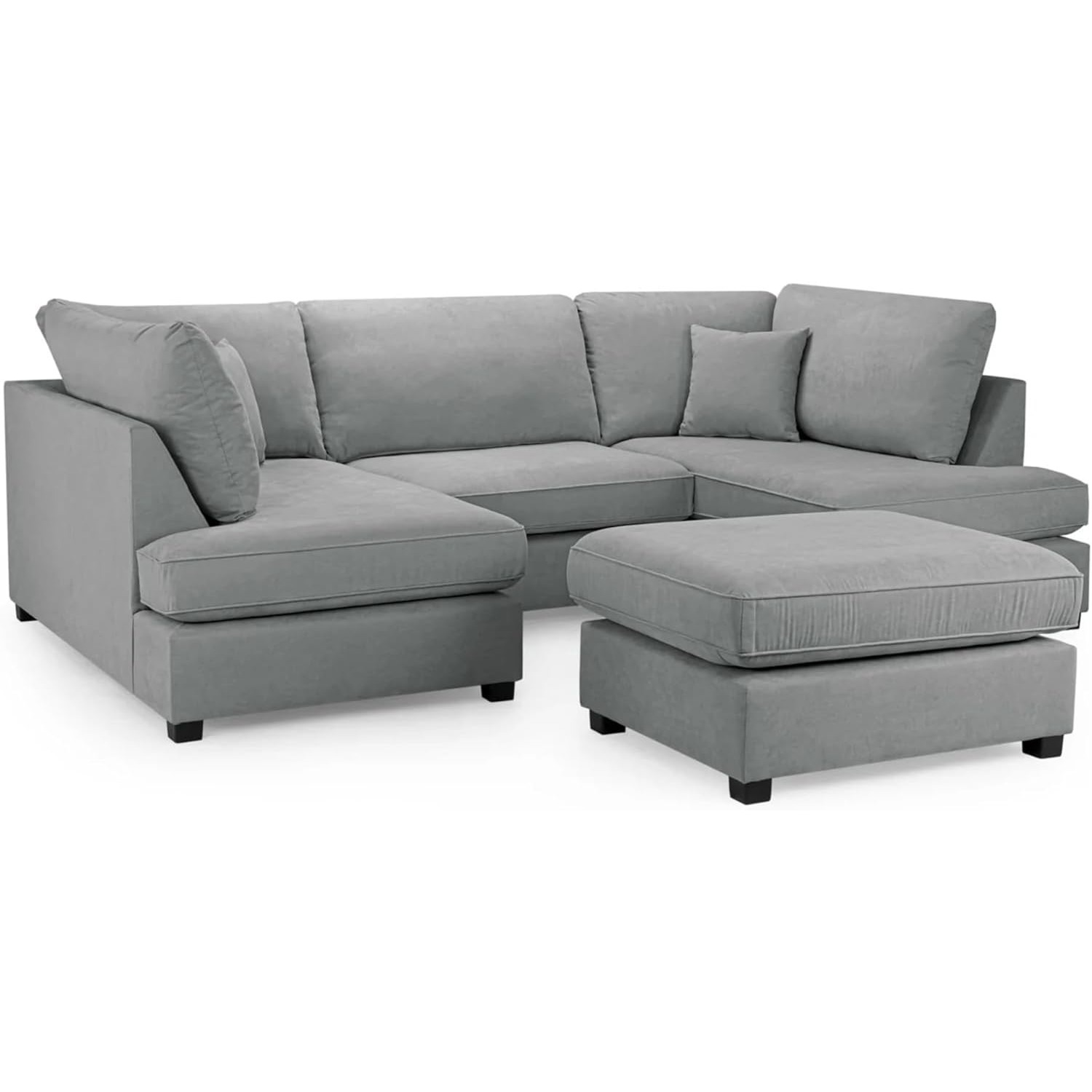 Carnaby U Shape Corner Sofa Plus Footstool - Grey