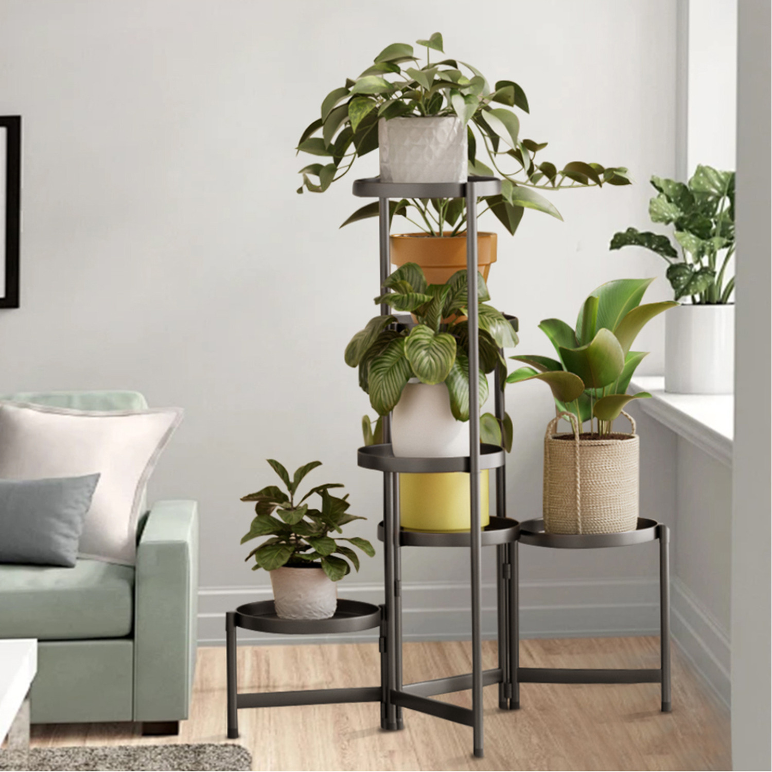 5 Tier Metal Plant Display Rack