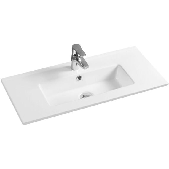 Ceramic 81cm Thin-Edge Inset Basin with Rect Bowl