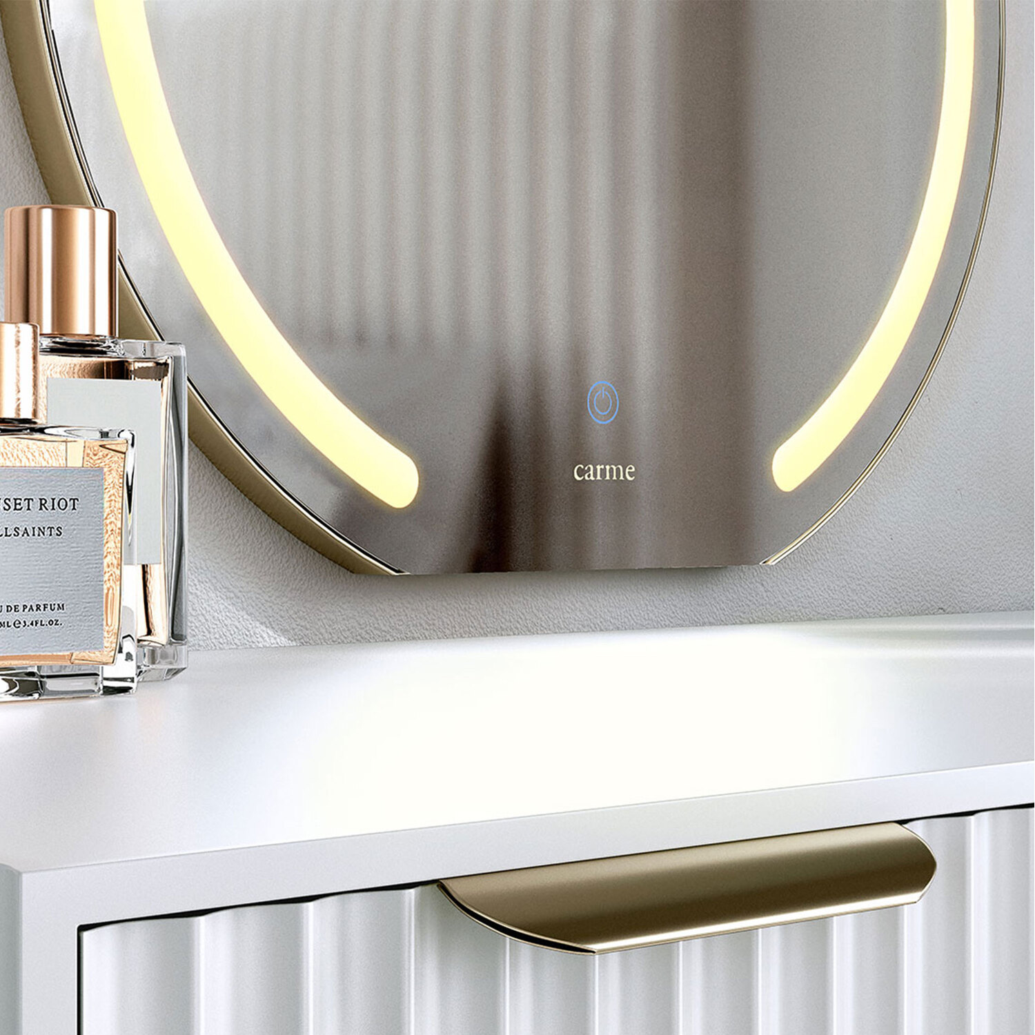 Maisie Gold Frameless Touch Sensor LED Mirror