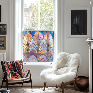 Vazzola Art Deco Stained Glass Privacy Window Film
