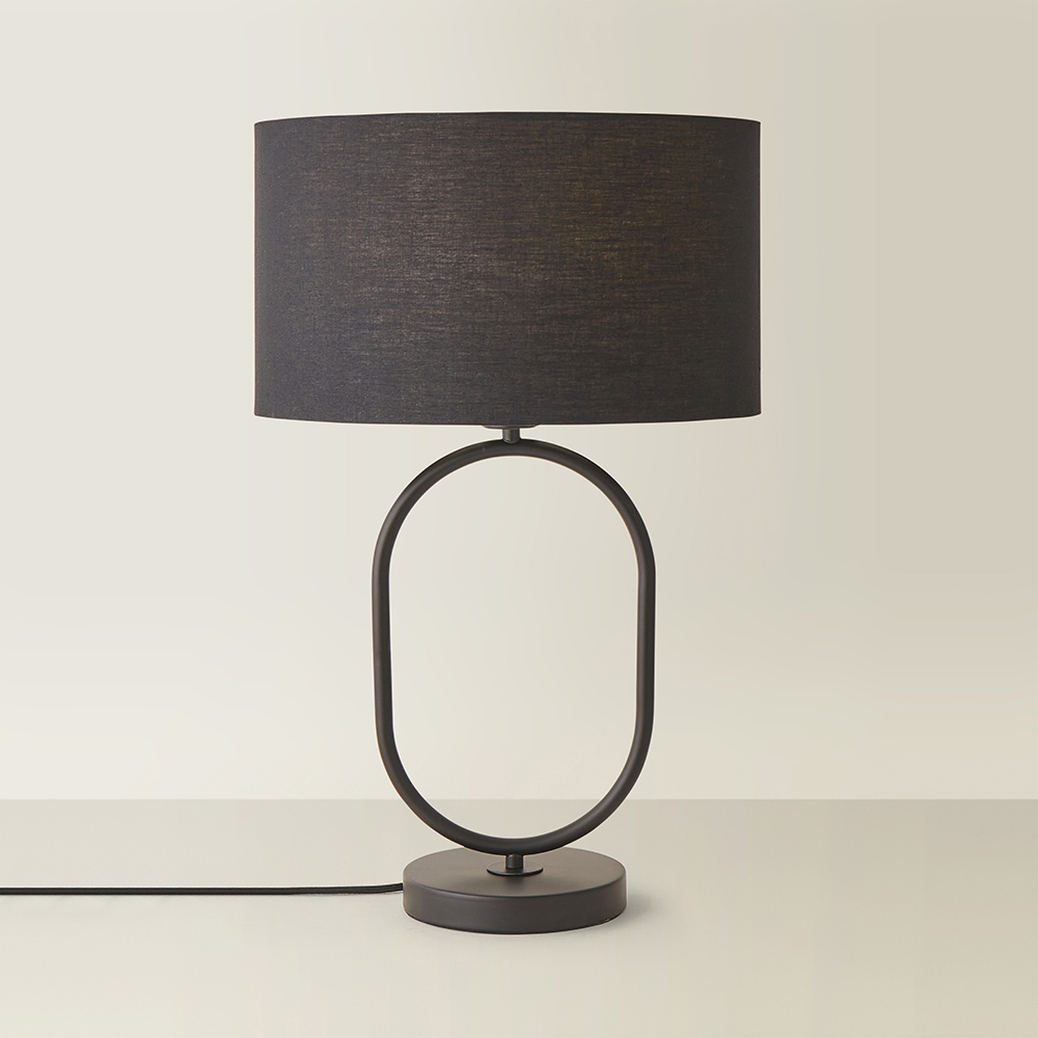 Image of Antonia Table Lamp with Fabric Drum&hellip;