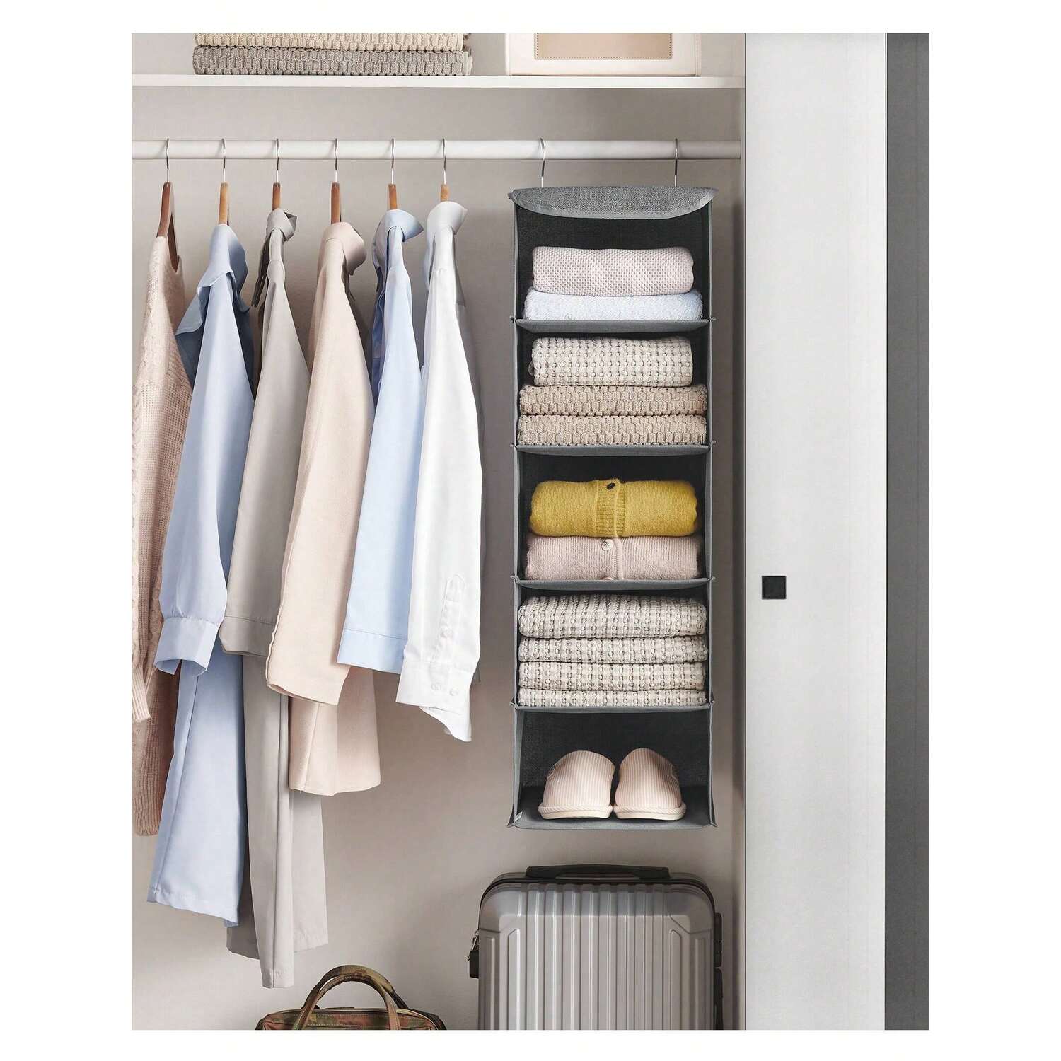 Image of SONGMICS Hanging Wardrobe Storage Organiser -&hellip;