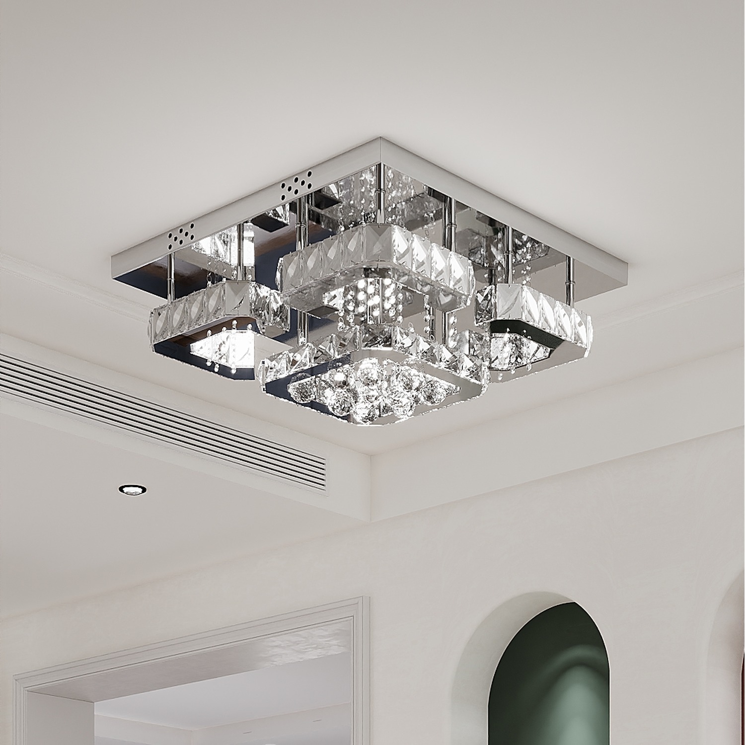 Fancy Crystal LED Flush Mounted Ceiling Light