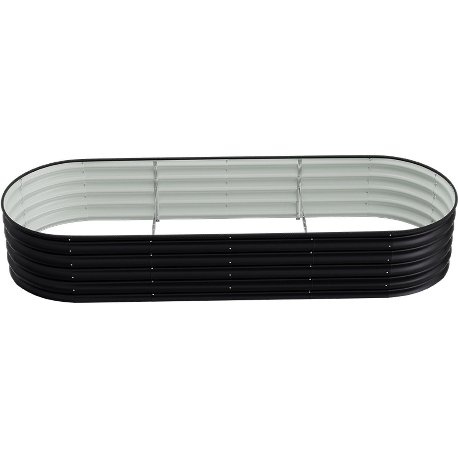 Garden Bed Oval Galvanized Steel Raised Planter Box - Anthracite / 806400cm3