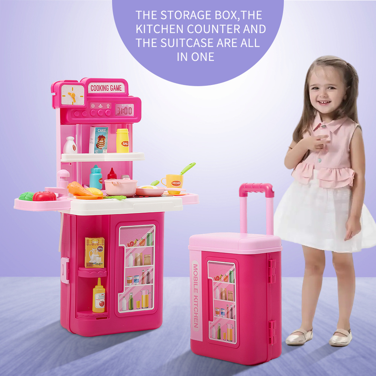 Kidkid Role Play Pretend Kitchen Playset - Red
