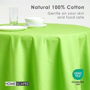 Lime Plain Cotton Round Tablecloth shot 9903363