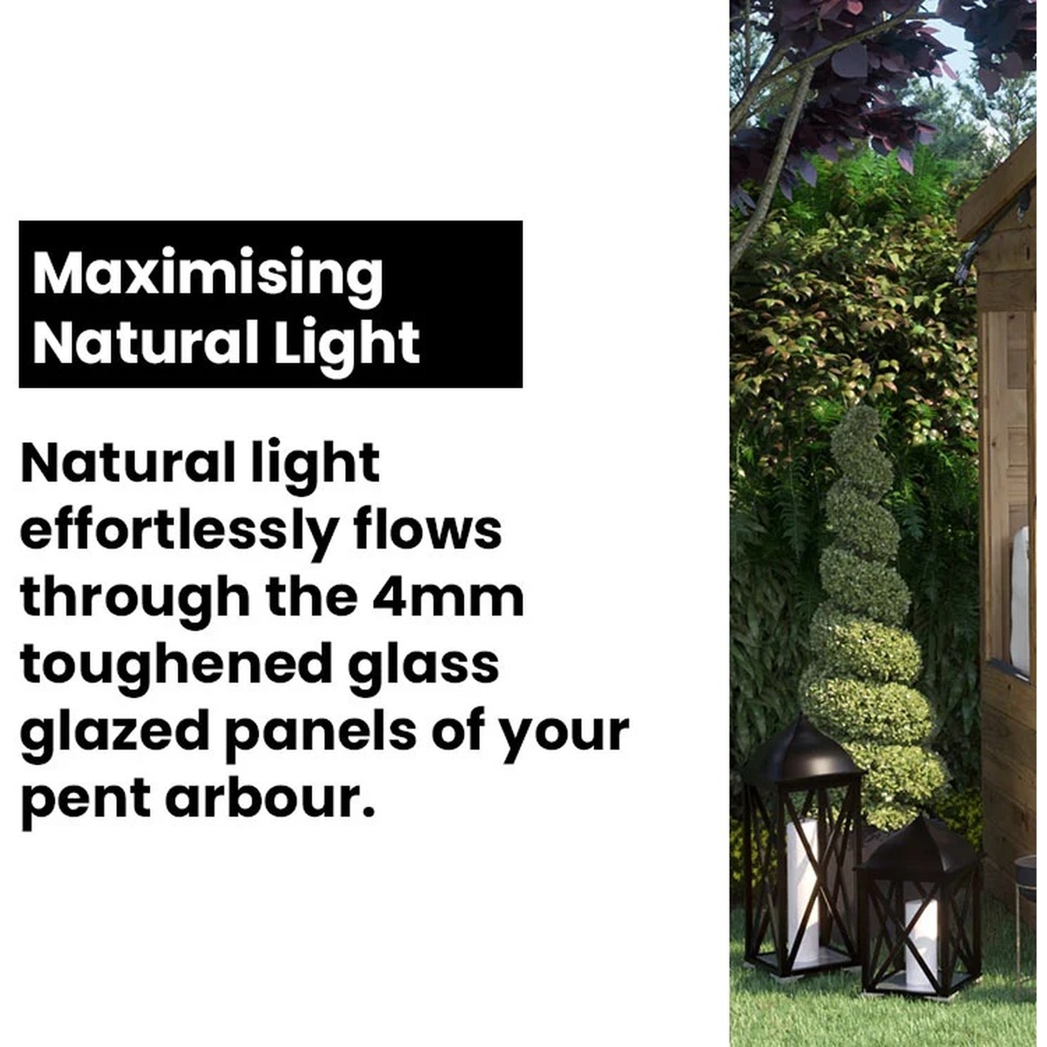 Dunster House Garden Arbour With Glazed Panels - Brown 6x4ft