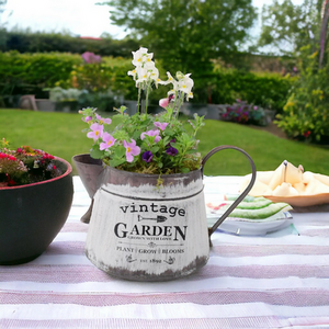 Vintage Jug Planter with Summer Cottage Garden Flowers