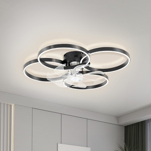 Lifeideas Modern LED Ceiling Light with Fan, 4 circle