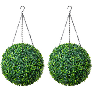 Artificial Boxwood Topiary Balls Set of 2