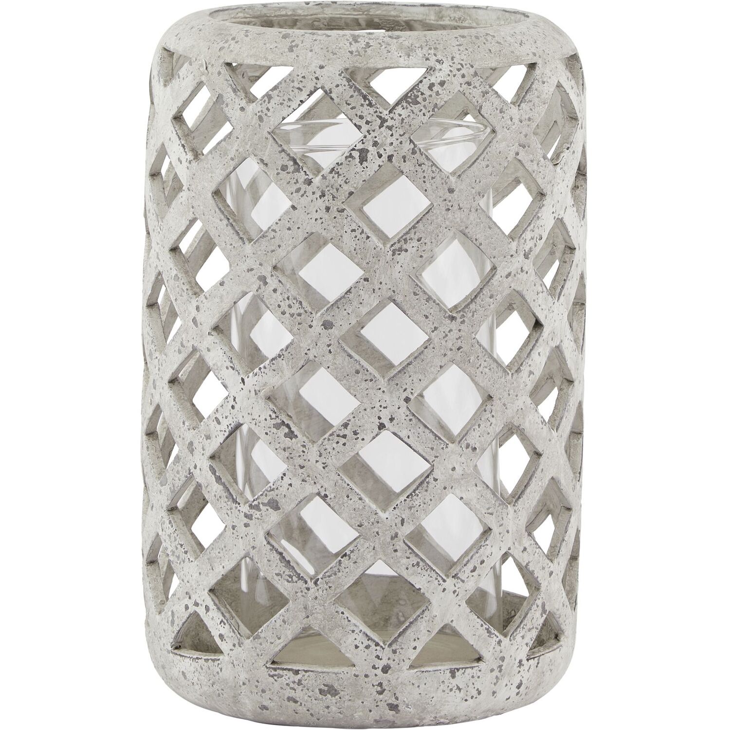 Image of Rustic Stone Effect Hurricane Lantern -&hellip;