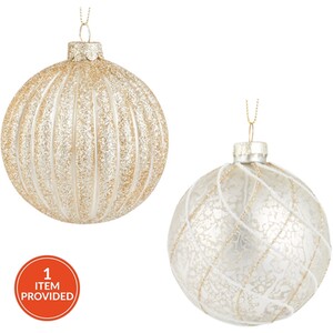 Champagne Glitter Christmas Bauble