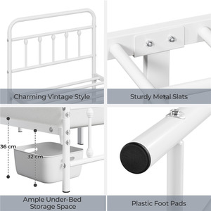 White / Single Yaheetech Vintage Metal Bed Frame shot 10695316