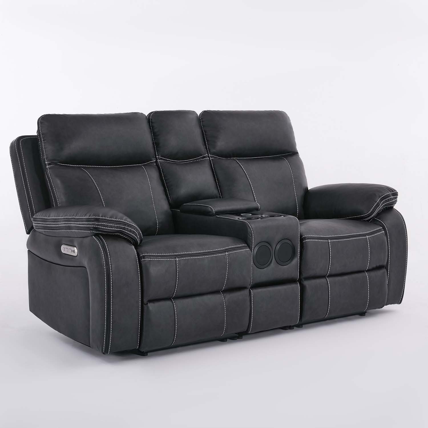 Vinson Electric Recliner Sofa With Speakers - Charcoal