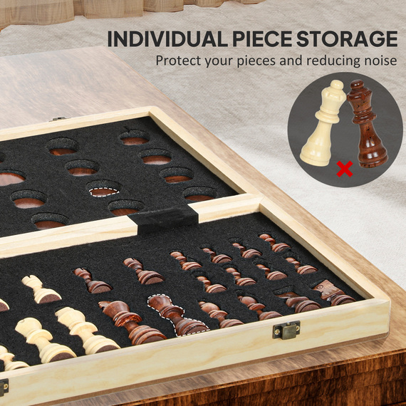 SPORTNOW 15 Inch 2 in 1 Chess and Draughts Set