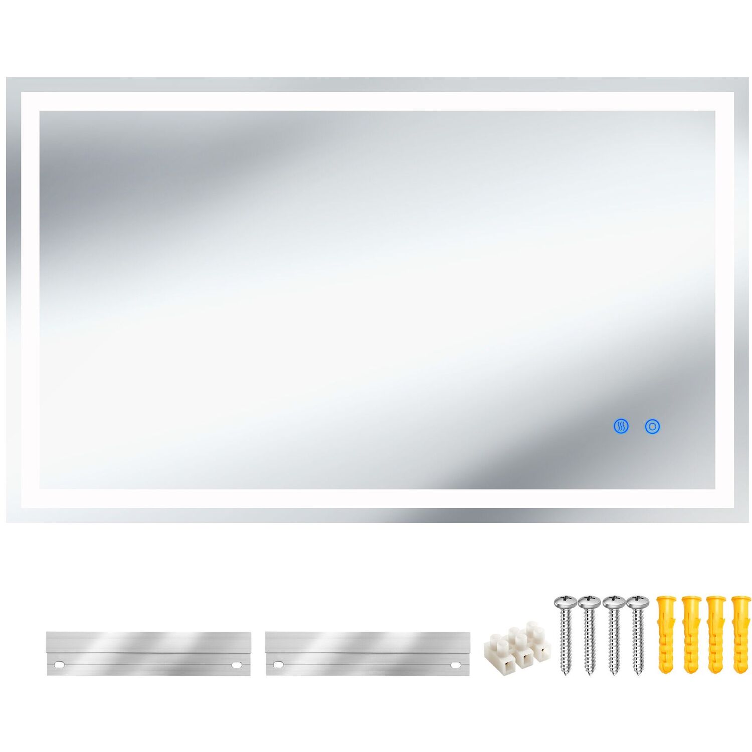 LED Bathroom Mirror Clara, Dimmable, With 3 Light Colours - Anthracite / 60cm / 100cm