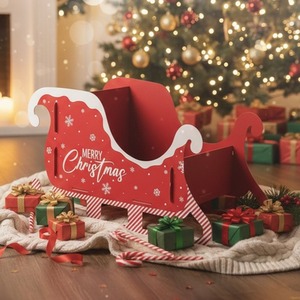 Santa's Been Christmas Gift Sleigh Personalisable 51 x 21 x 28cm