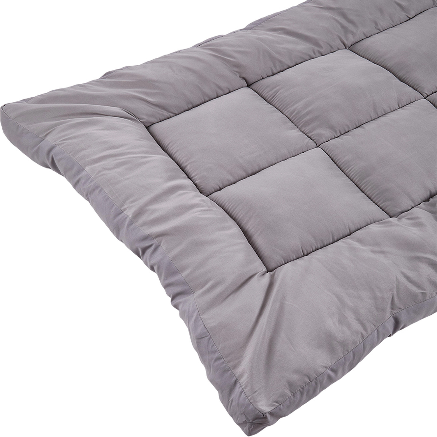Comfortable Quilted Mattress Topper - Light Grey Double 190cm