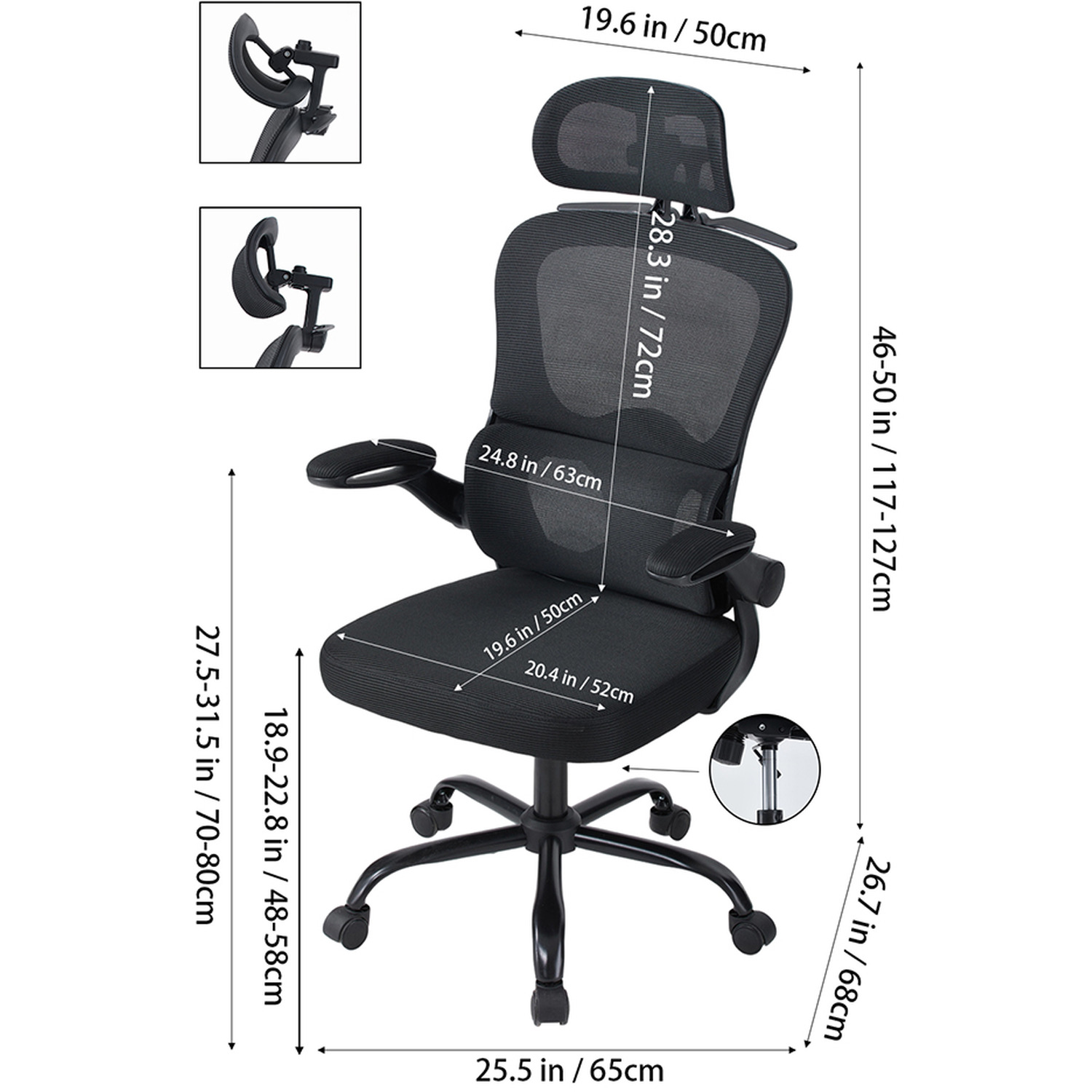 Black Ergonomic Office Chair For Home And Office - Black