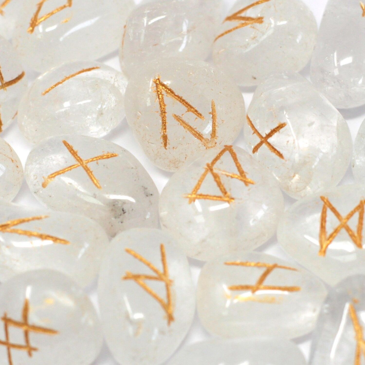 Runes Stone Set in Pouch Crystal
