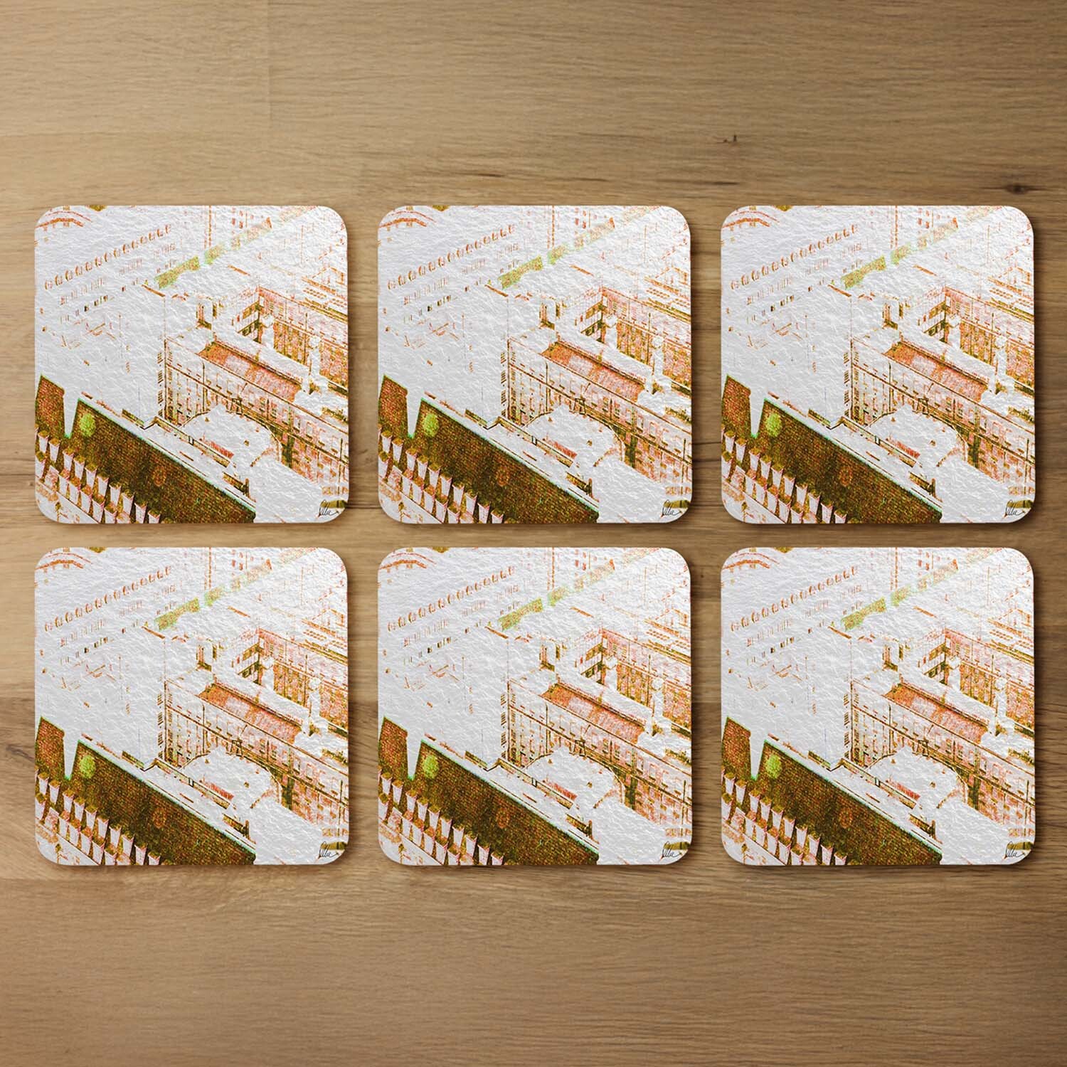 Image of Chimney Tops Brown Coaster - Orange