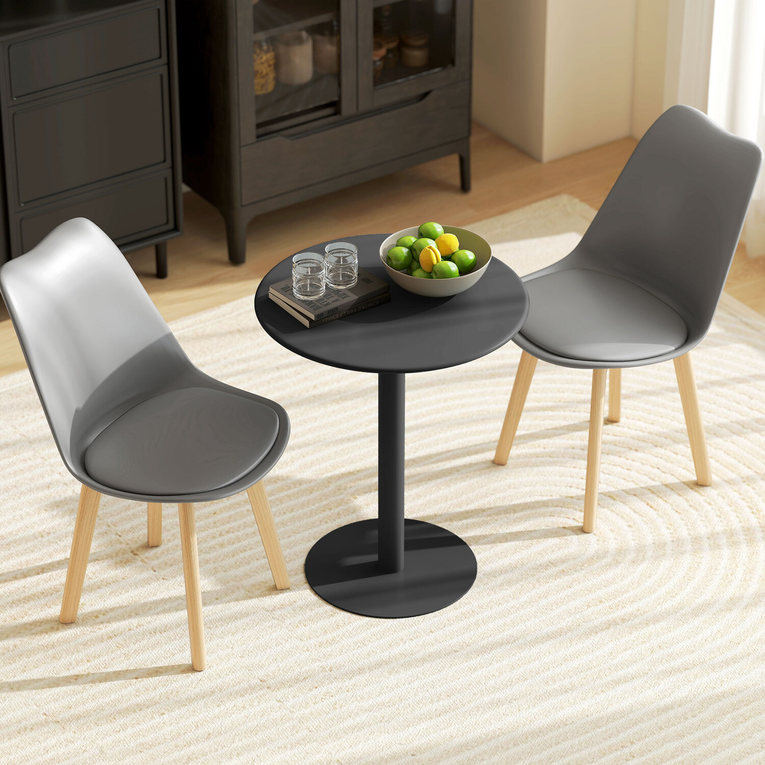 HOMCOM 60 cm Round Dining Table for Dining Room
