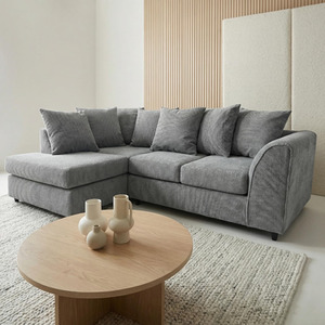 Jumbo Grid Corner Sofa with Padded Cushions