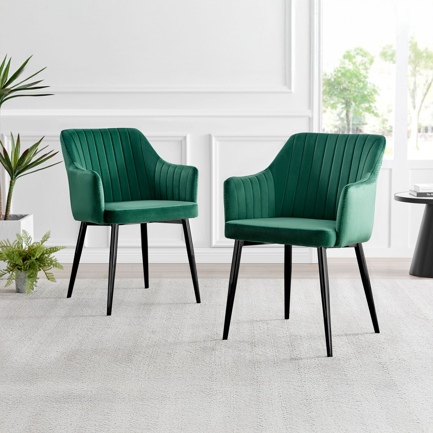 Calla Dining Chairs - Modern Dining Chairs x2 - Green