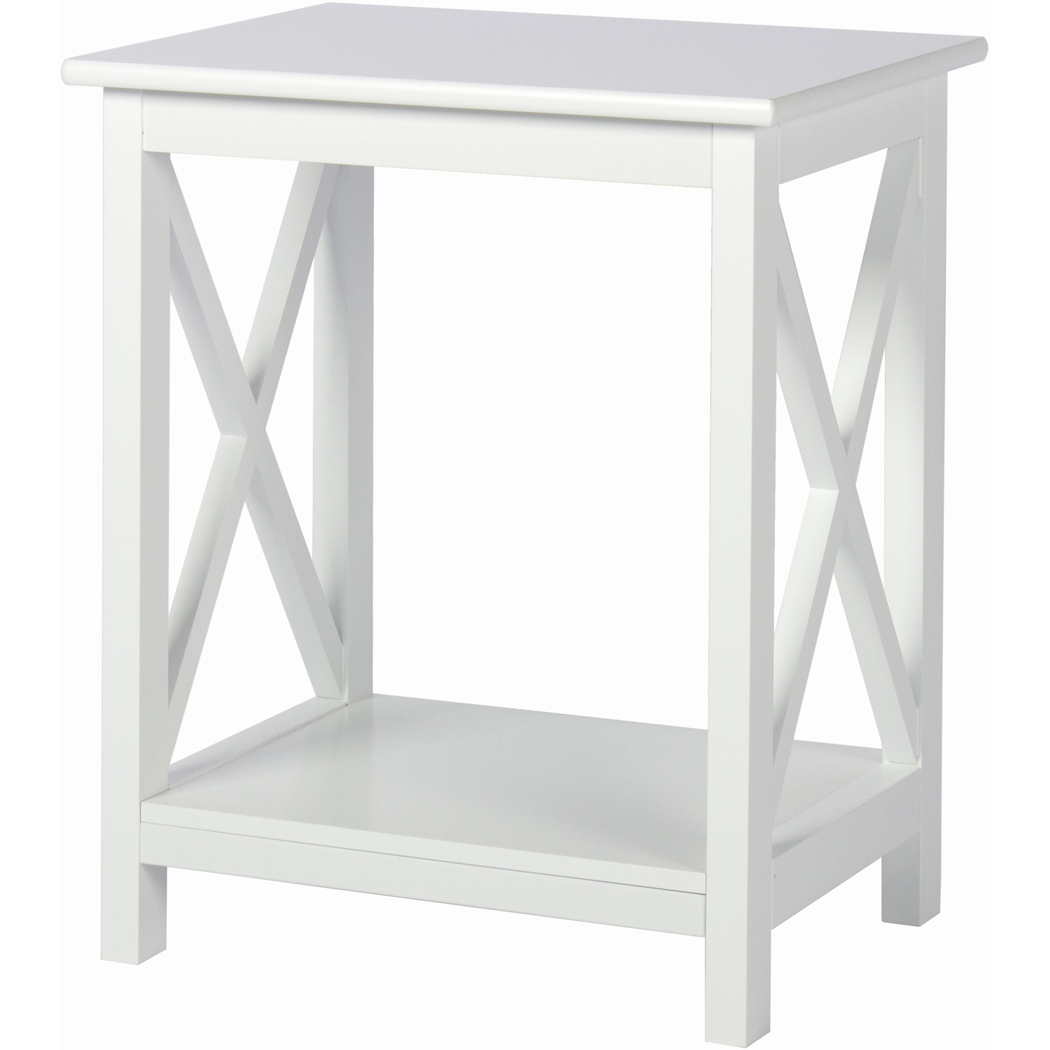 Small Wooden Bedside Table - White