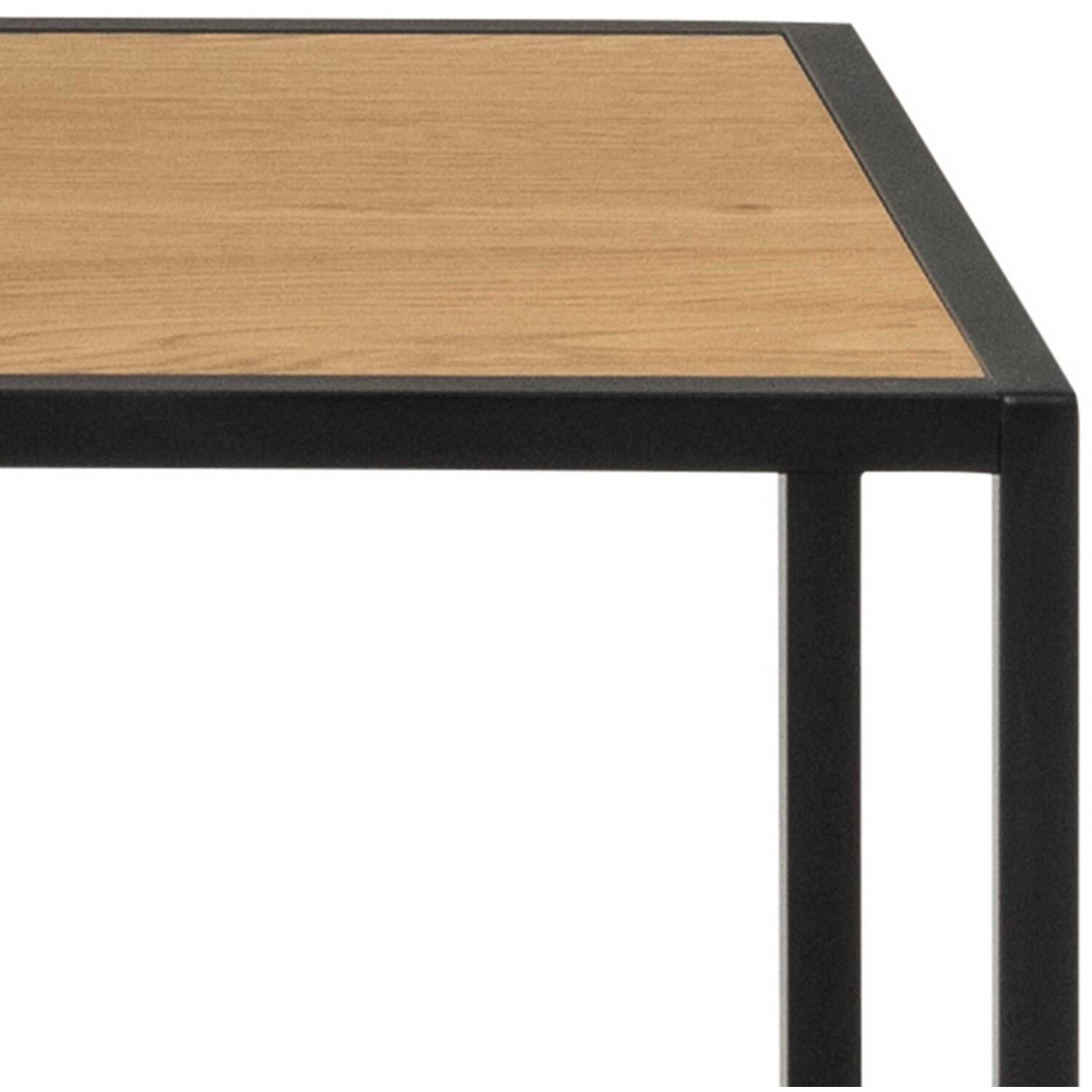 El Paso 4-Shelf Step Bookcase, Matt Black Steel Frame with Wild Oak-Effect Shelves - Natural
