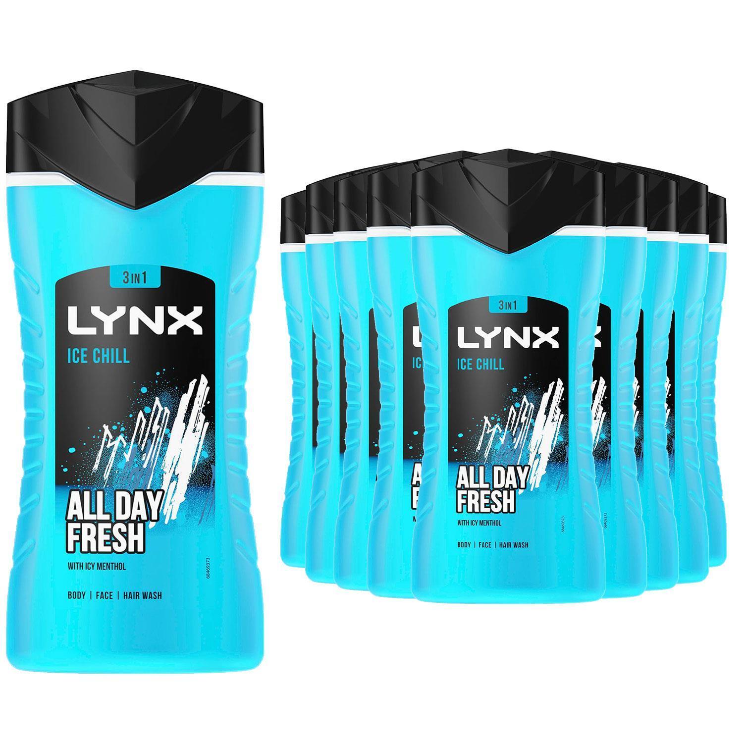 Lynx Ice Chill Shower Gel 3-In-1 Body Wash 225Ml, 24 Pack, 12H Iced Mint & Lemon - Image 2